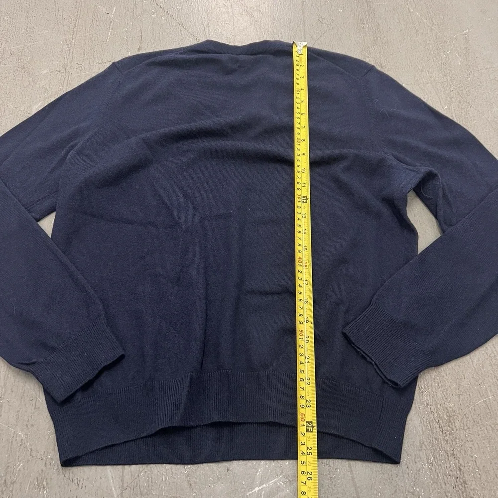 Banana Republic Men's Navy Blue Extra Fine‎ Merino Wool Sweater V Neck Size L